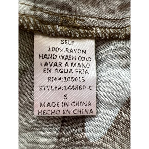 Andrée By Unit Camouflage Floral Embroidered Tank Small Green Boho Hippie NEW - Picture 7 of 8